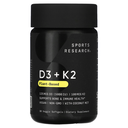 Sports Research D3 + K2, Plant Based 5000 IU 30 Veggie Softgels 