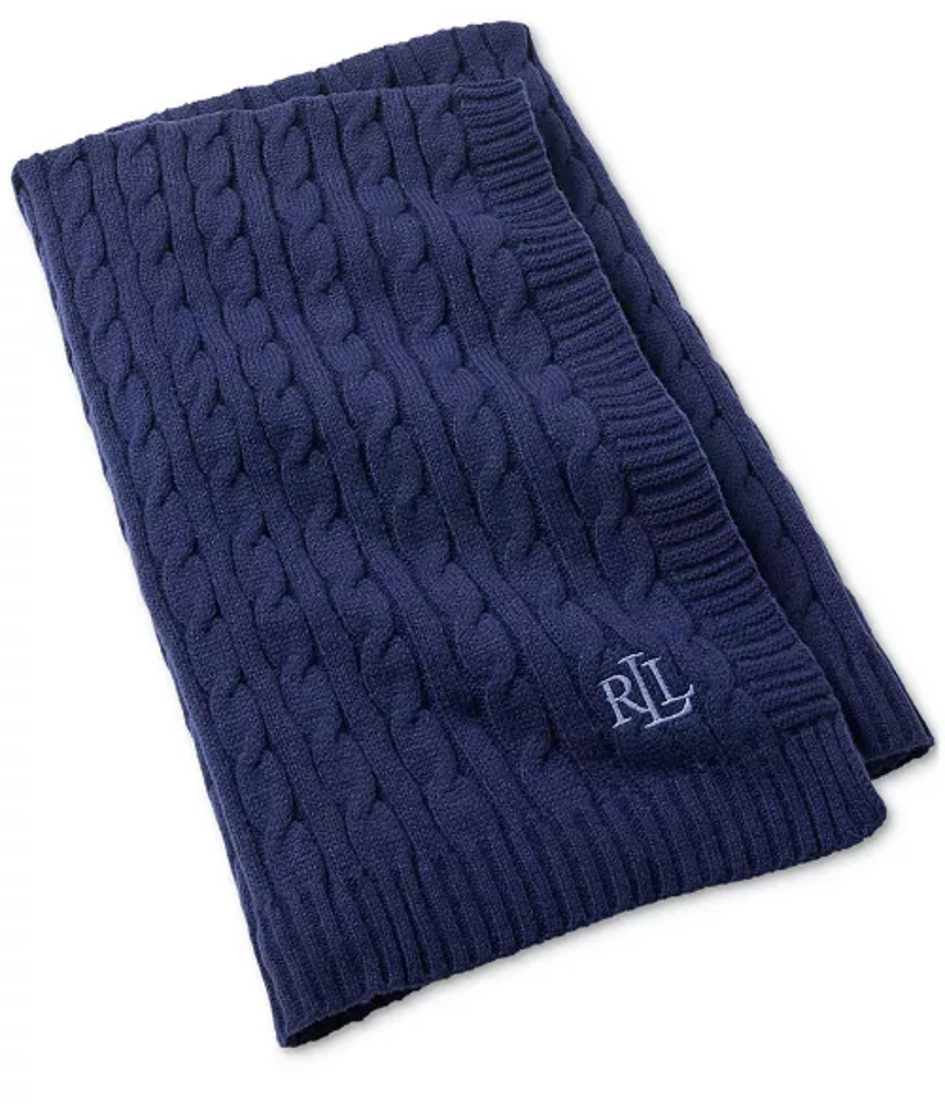 Lauren Ralph Lauren Jamie Cable-Knit Throw, 50" x 60"