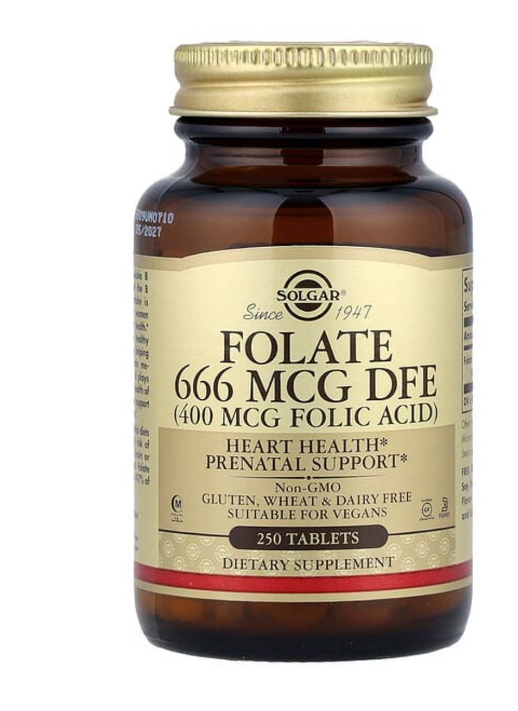 Solgar Folate, 666 mcg DFE, 250 Tablets