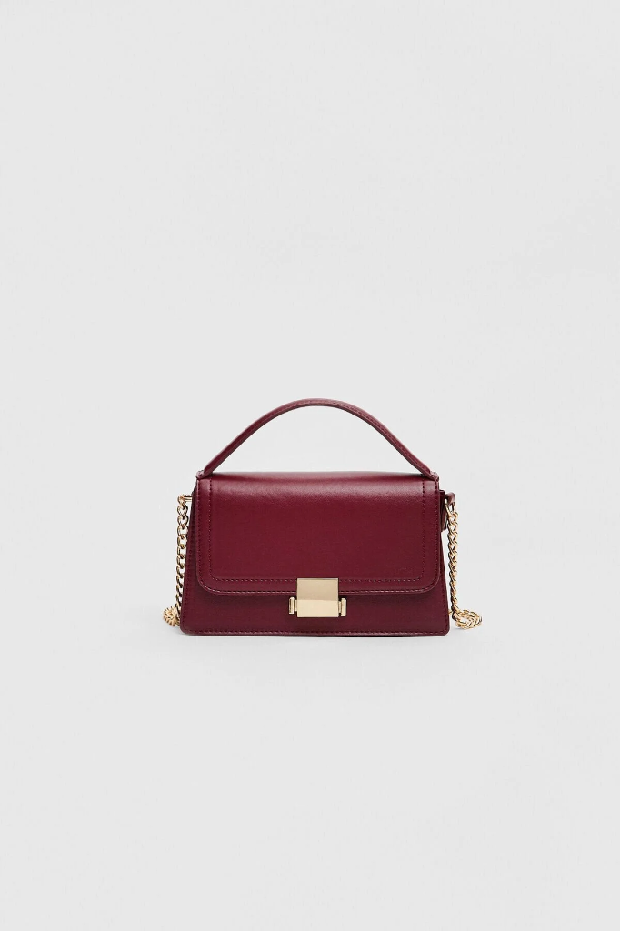 Stradivarius STD Çift tutma saplı çapraz askılı çanta Klasik (Bordo)