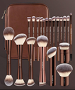 MAANGE 20pcs Professional Aluminium Makeup Brush Set With Cosmetic Bag 