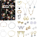 Advent Calendar 2025 with Bracelets Necklace, Ear Rings & Rings- Black
