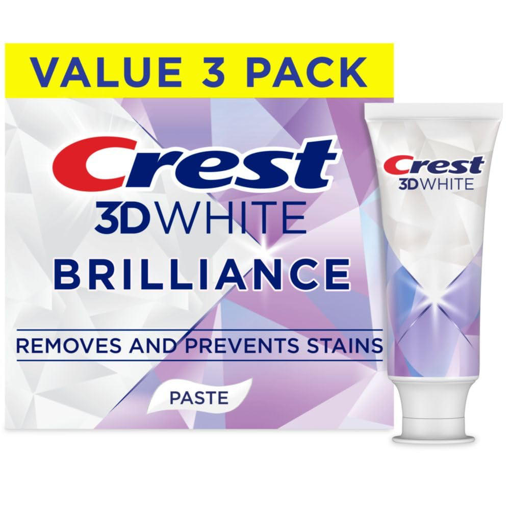 Crest 3D White Brilliance Bright Mint Teeth Whitening Toothpaste | Pack of 3