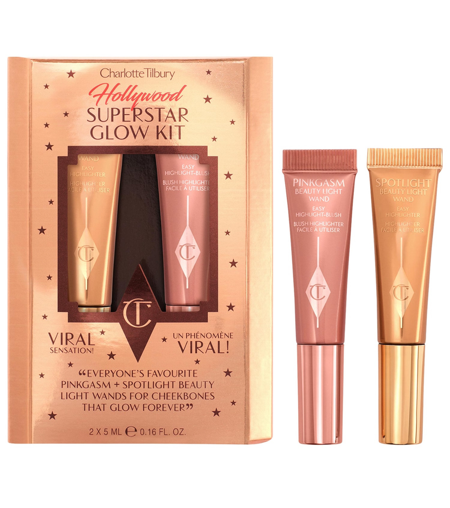 CHARLOTTE TILBURY Mini Hollywood Superstar Beauty Highlighter Wand Duo Gift Set