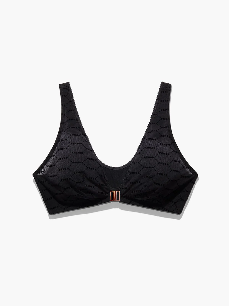 FLOCKED LOGO BRALETTE