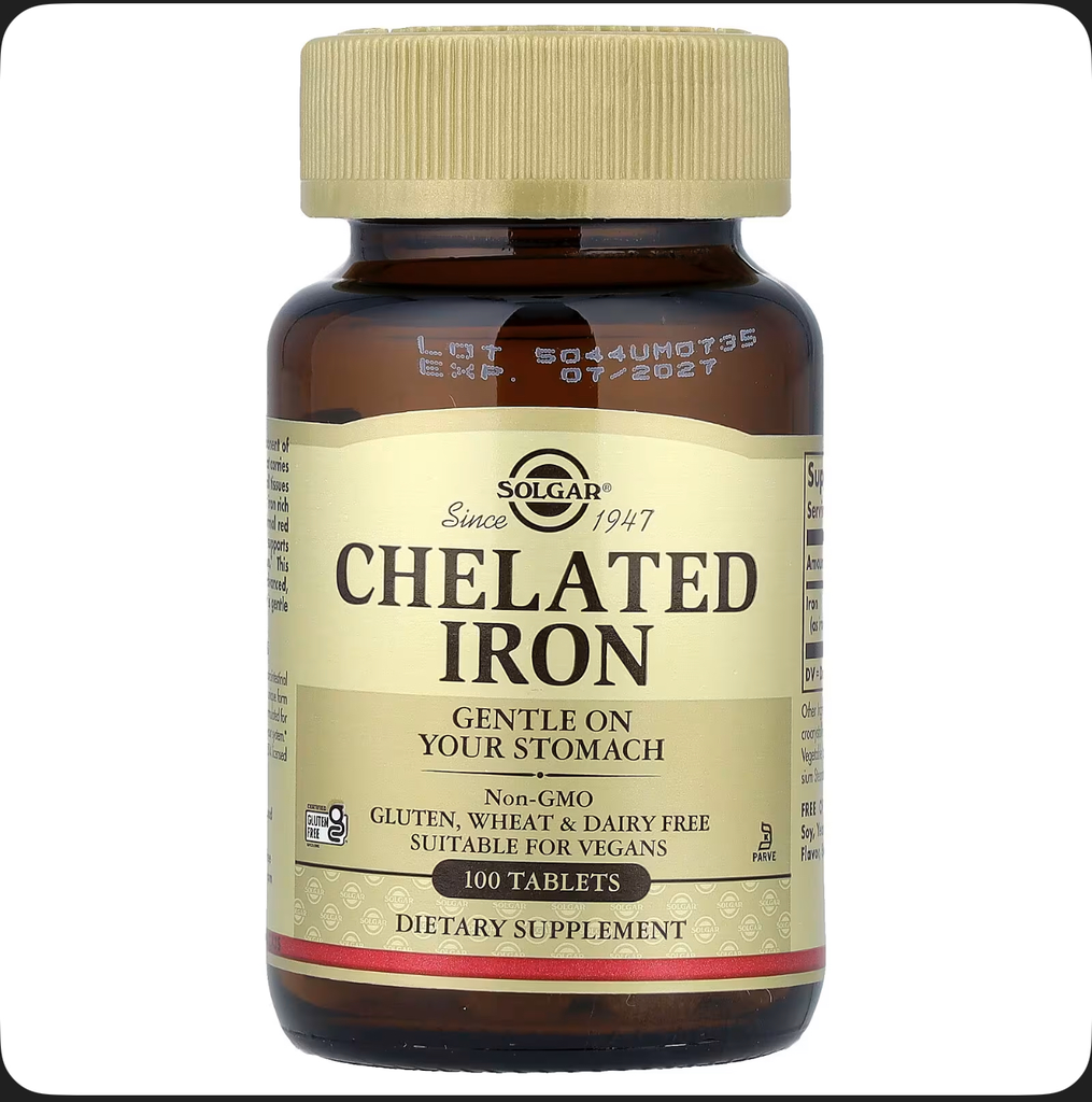 Solgar Chelated Iron, 100 Tablets