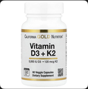 California Gold Nutrition Vitamin D3 + K2 as MK-7