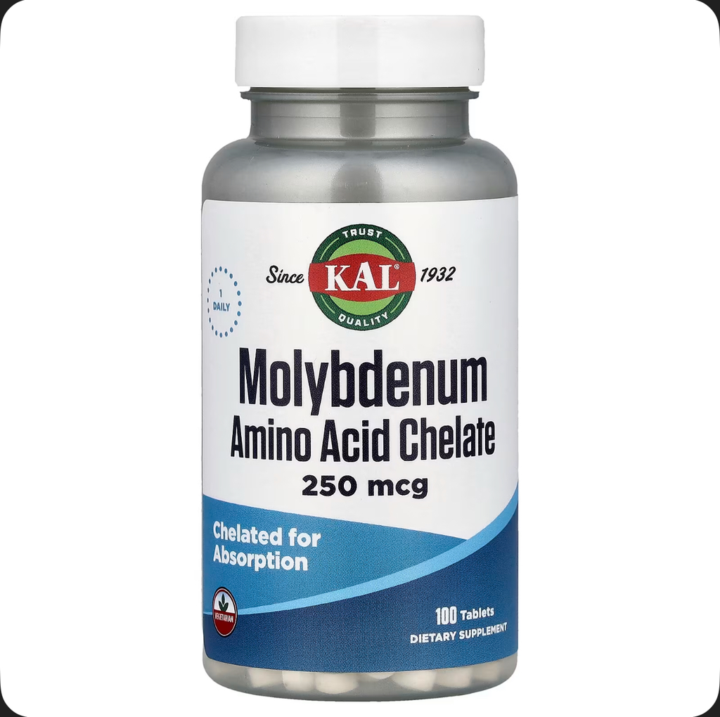 KAL Molybdenum Amino Acid Chelate, 250 mcg, 100 Tablets