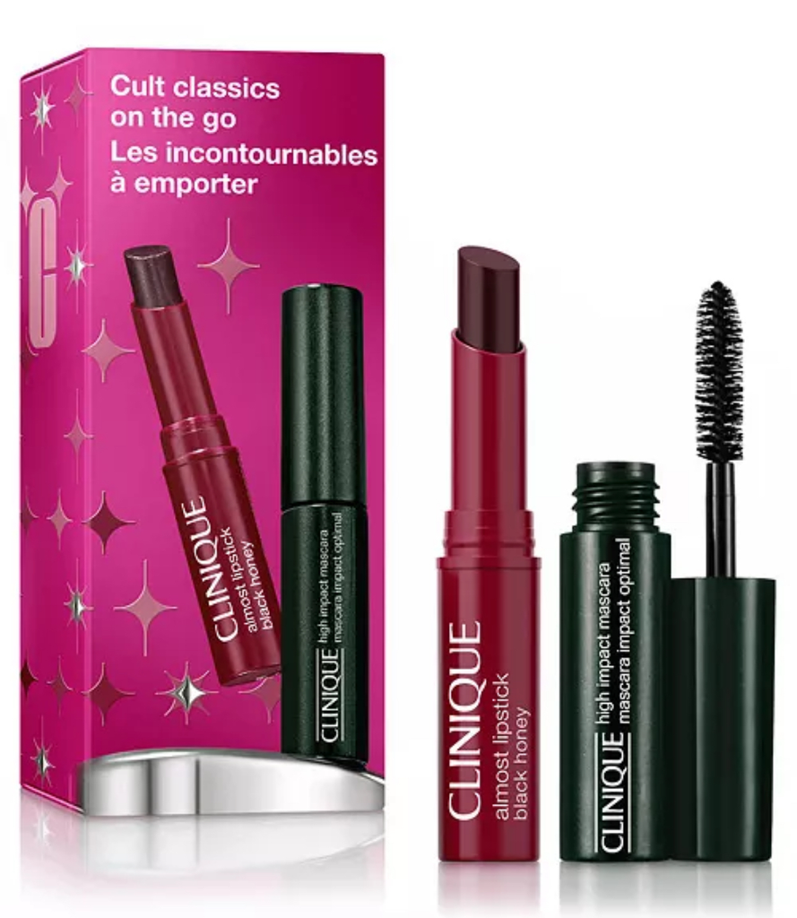 Clinique Cult Classics On The Go: High Impact Mascara + Black Honey Lip Mini Gift Set
