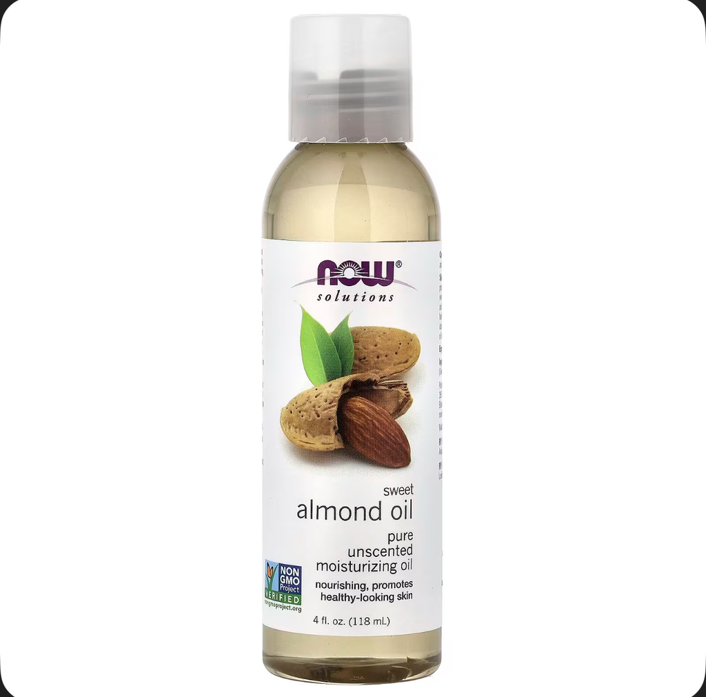 NOW Foods Solutions, Sweet Almond Oil, Pure Moisturizing Oil, Unscented, (118ml/4oz)