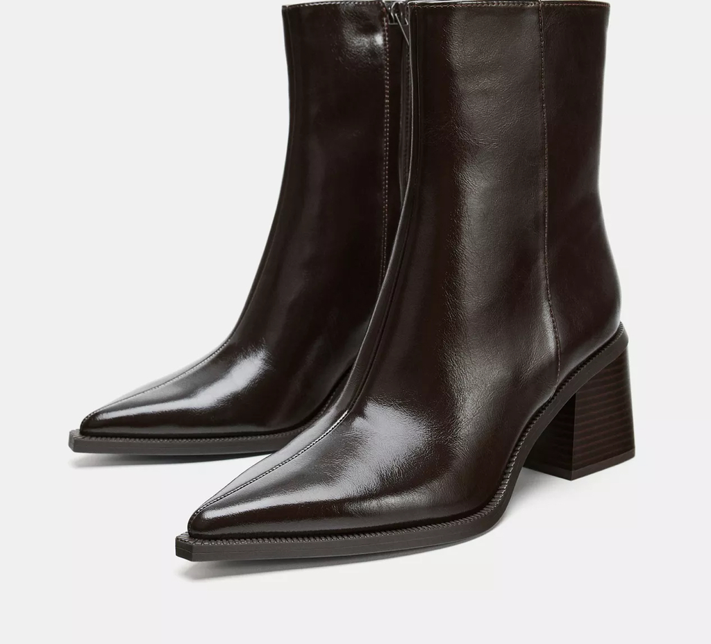 ZARA WIDE HEEL ANKLE BOOTS