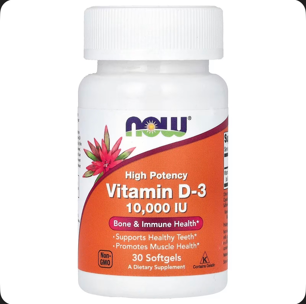 NOW Supplements  Vitamin D-3  (10000 IU, 30 Counts)