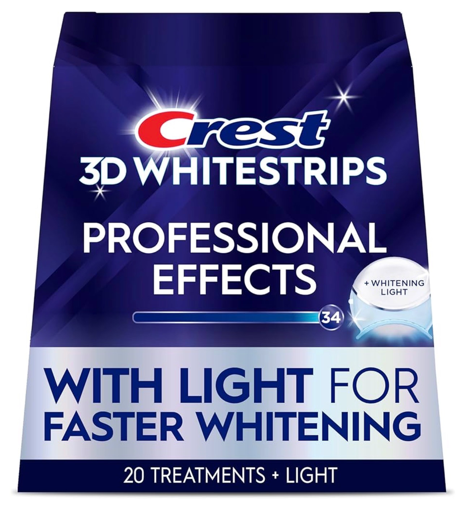 Crest 3D Whitestrips Professional Effects + LED Light – Teeth Whitening Kit