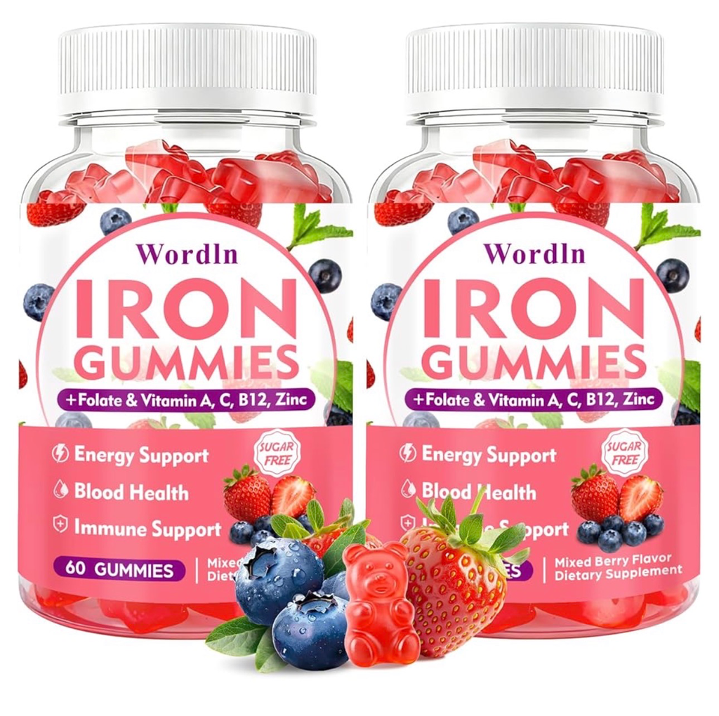 Wordln Iron Gummies for Women, Men & Kids