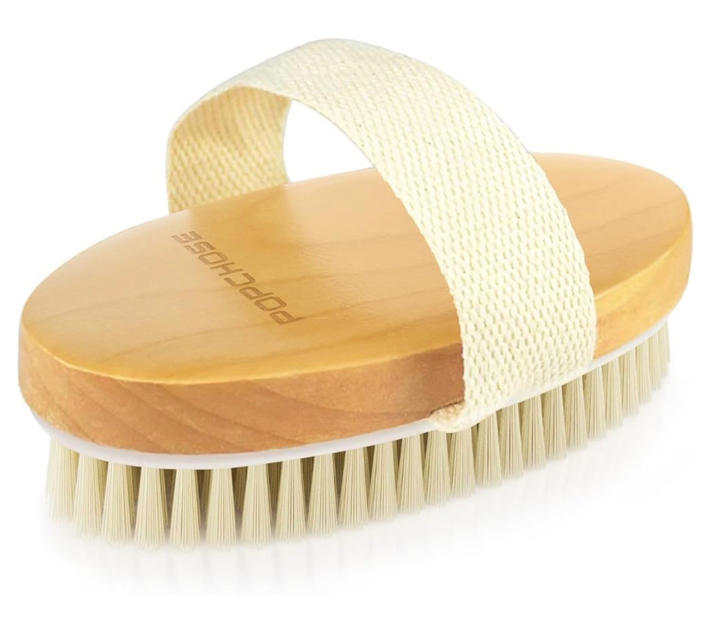 POPCHOSE Dry Brushing Body Brush (1 Count (Boar Bristles))