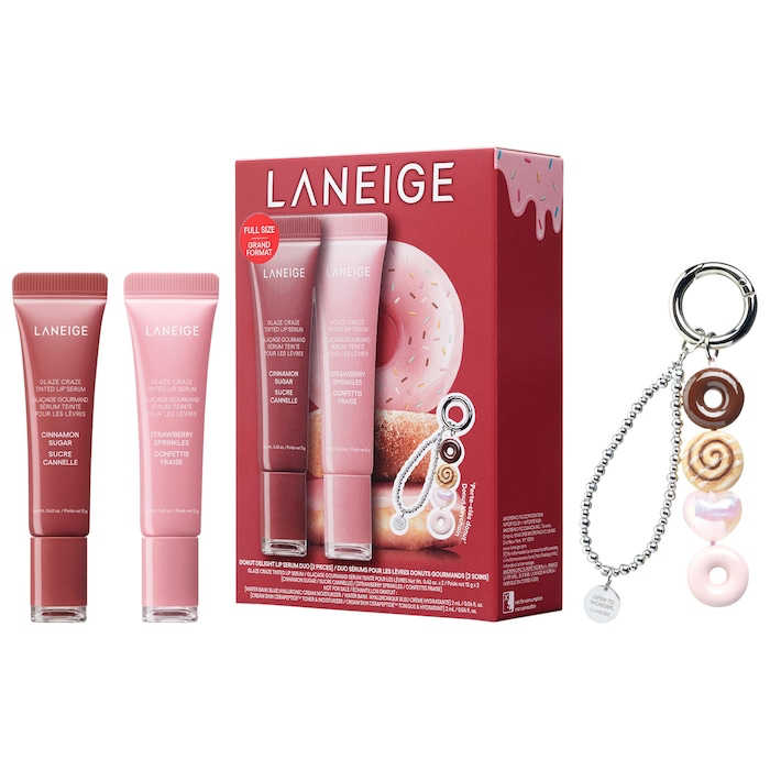 LANEIGE  Glaze Craze Donut Delight Hydrating Tinted Lip Serum Duo