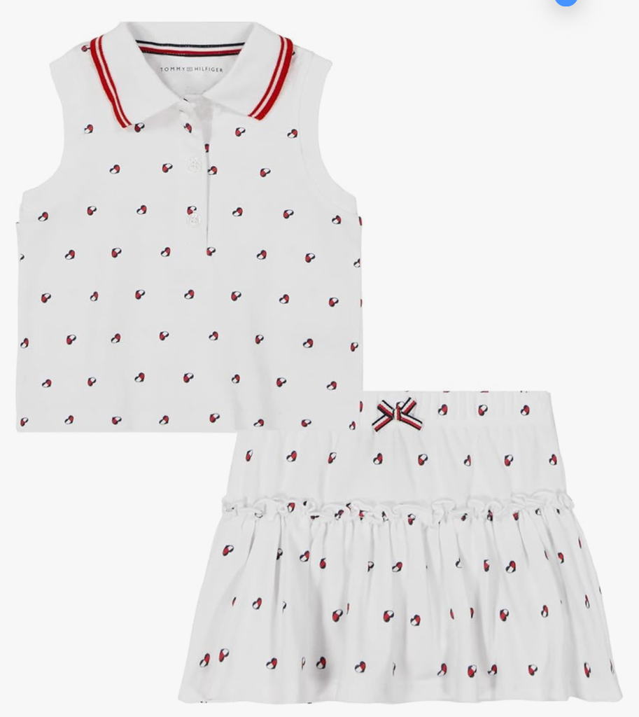 Tommy Hilfiger Girls 2-Piece Sleeveless Top and Skort Set