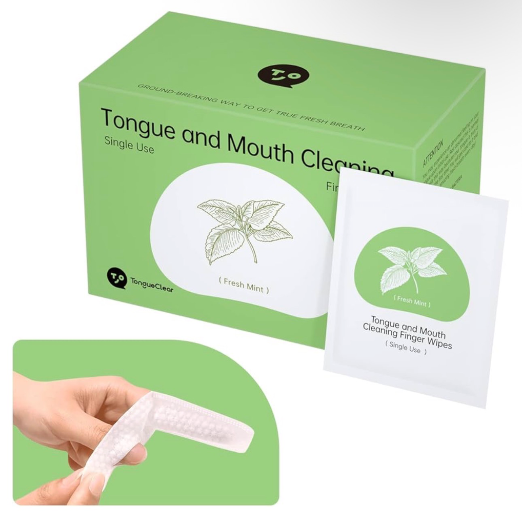 Tongueclear Disposable Finger Toothbrush for Adults