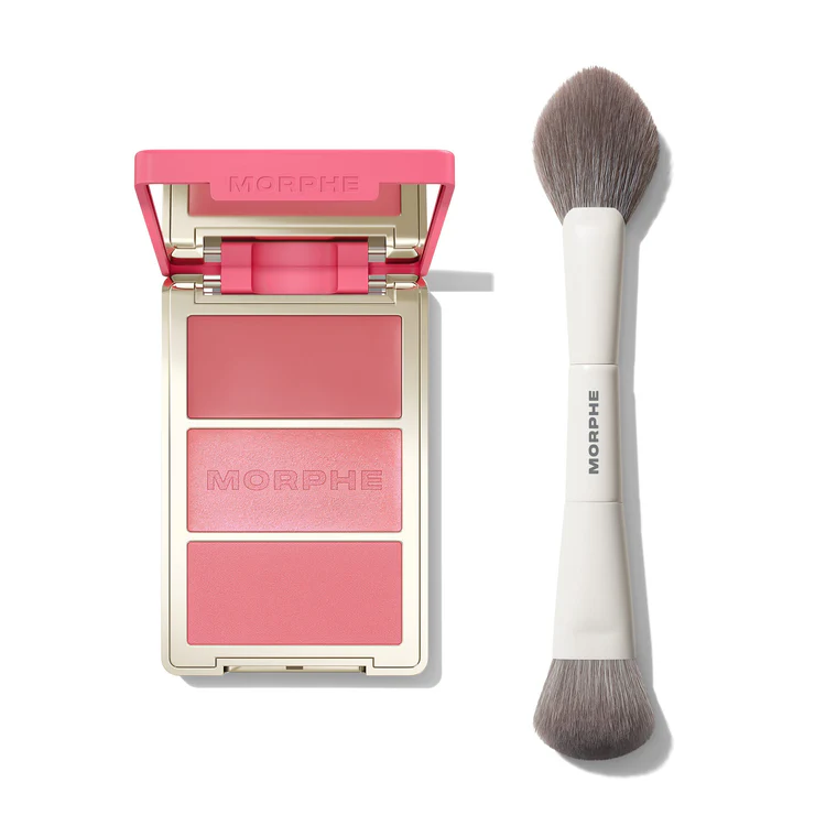 Morphe CHEEK THRILLS TRIOS + DUAL-ENDED BLUSH BRUSH