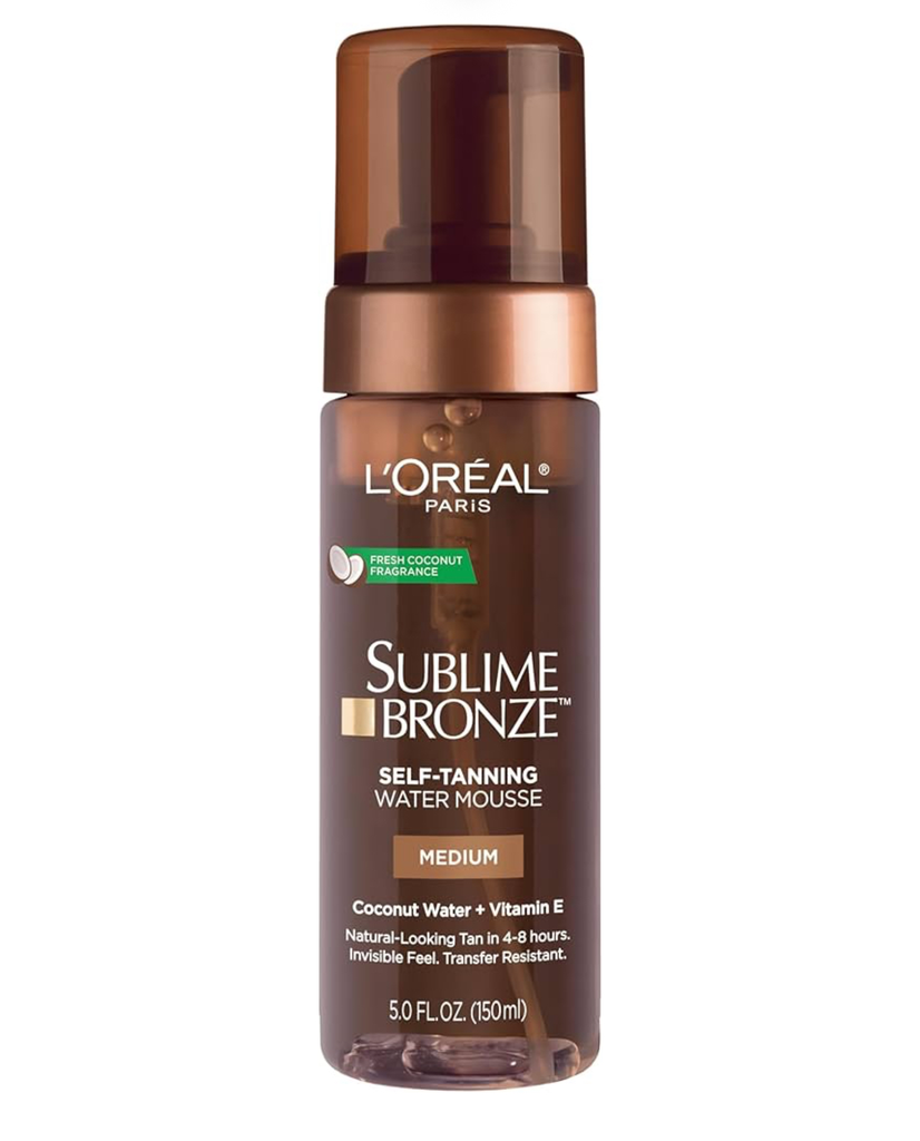 L'Oreal Paris Sublime Bronze Self Tanning Water Mousse, Streak-Free Natural Looking Tan