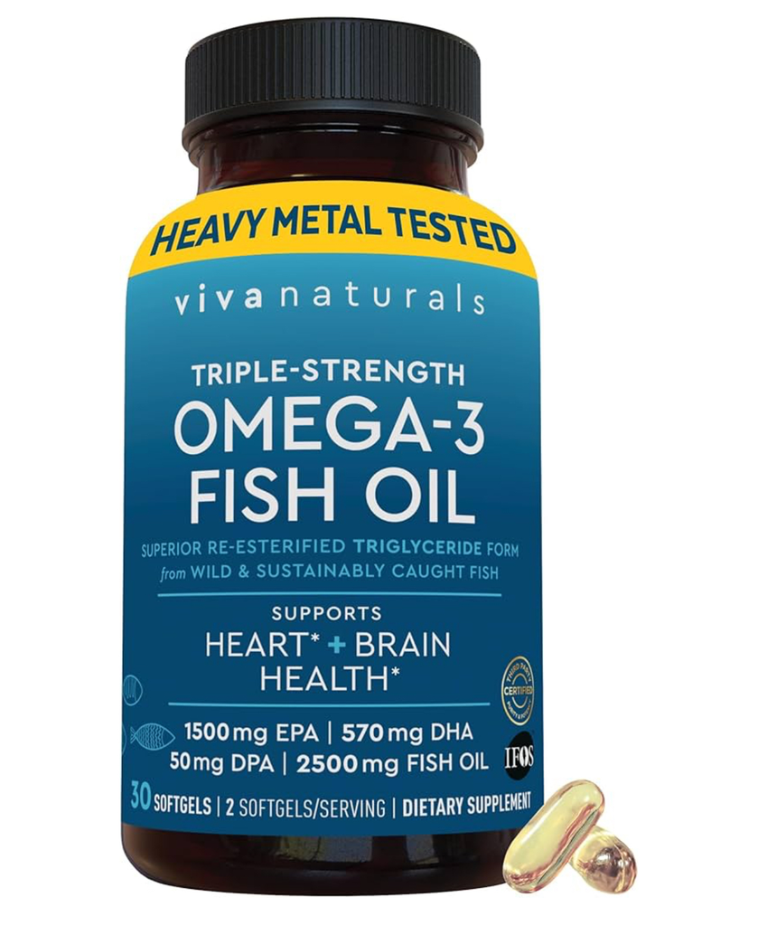 Triple Strength Omega 3 Fish Oil Supplement for Men and Women – 2500 mg