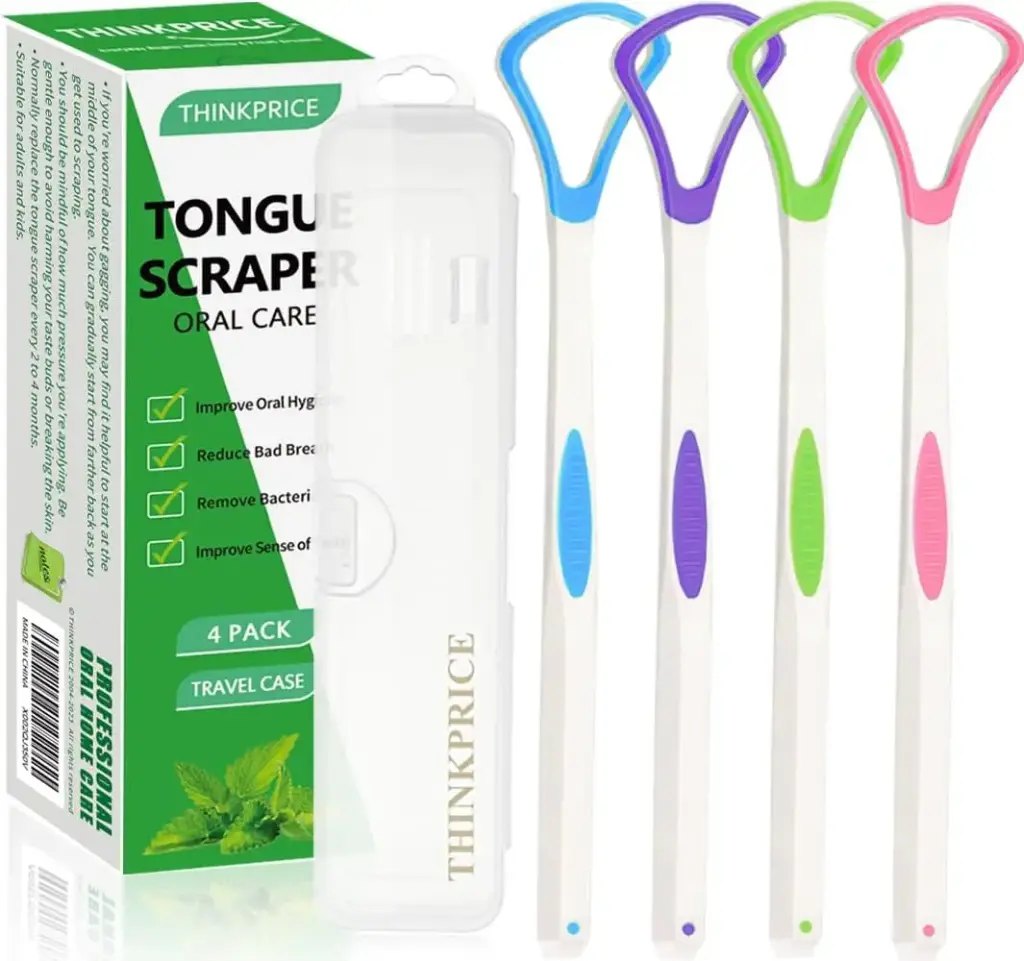 Tongue Scraper Cleaner 100% BPA Free Tongue Scrapers with Travel Handy Case 