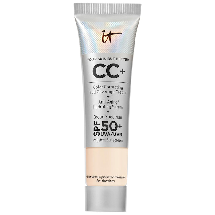 IT Cosmetics  CC+ Cream Full Coverage Color Correcting Foundation with SPF 50+ (mini, Fair biege)