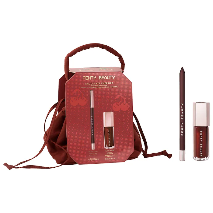fenty beauty Chocolate Cherriez 2-Piece Lip Set + Pouch