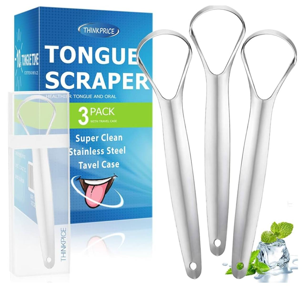 Thinkprice Tongue Scraper for Adults kids Metal Tongue Cleaner