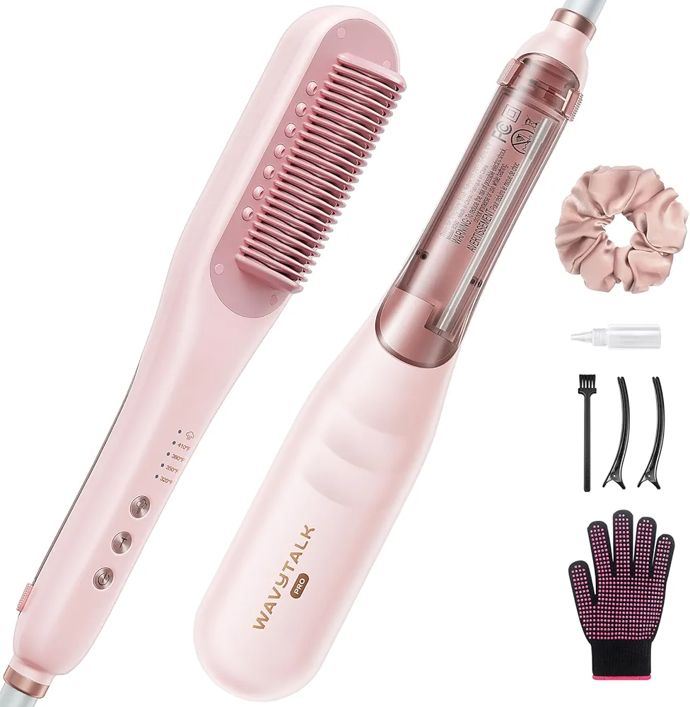 Wavytalk Pro Steam Hair Straightener Brush,