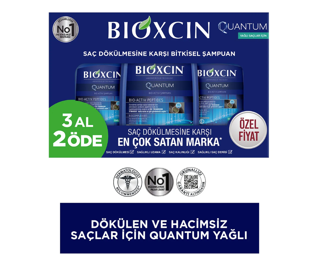 Bioxcin Quantum Şampuan 3 Al 2 Öde Yağlı Saçlar Için-