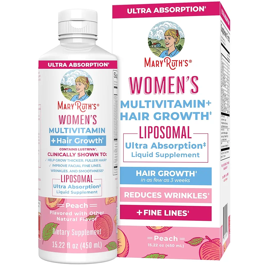 MaryRuth Organics Women's Multivitamin+Lustriva Hair Growth Liposomal 