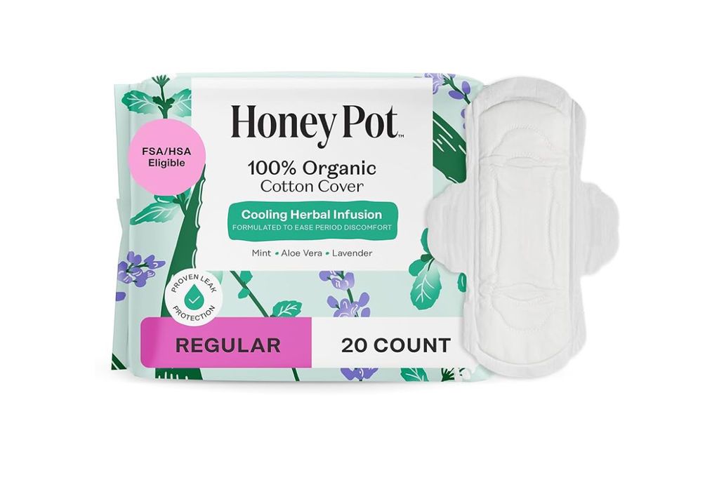 The Honey Pot Company - Herbal Sanitary Pads for Women - Regular Flow w/Wings