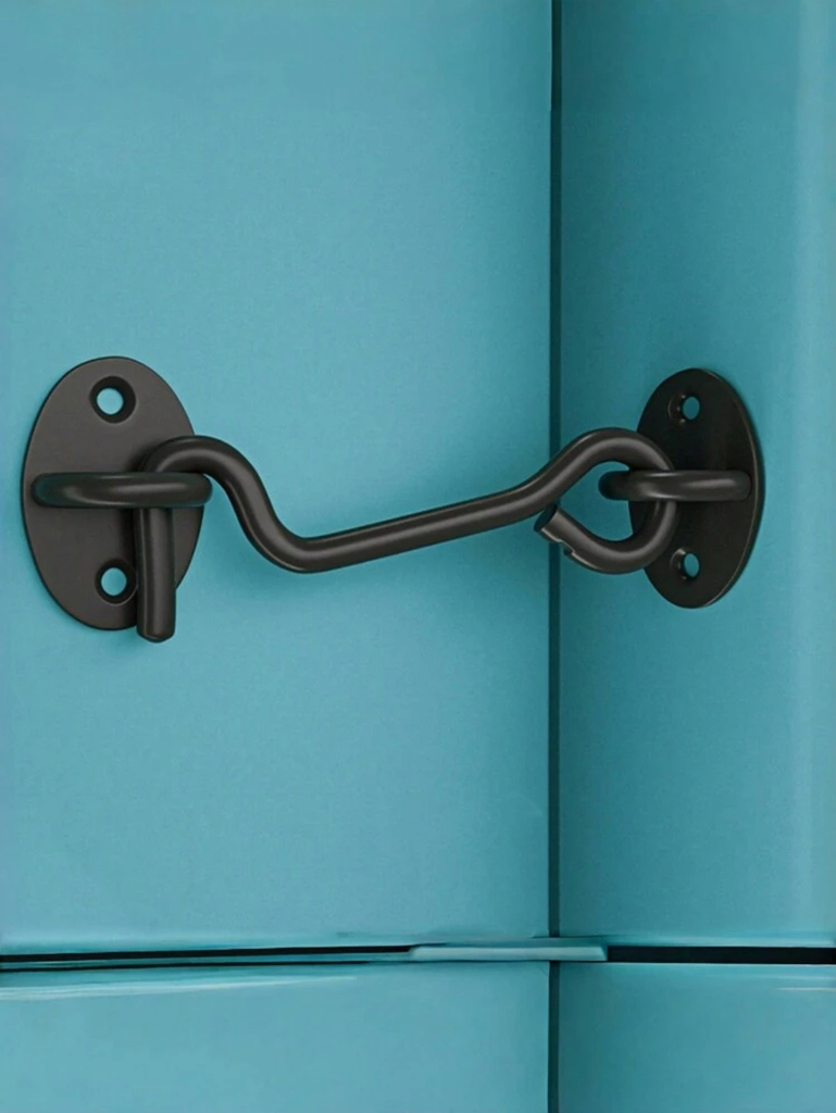 Black Stainless Steel Bathroom Door Lock Hook, Retro Room Door Lock Bolt (size:15cm)