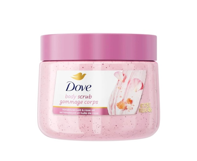 Dove Himalayan Salt & Rose Oil Body Scrub Exfoliates and Deeply Nourishes for Smooth