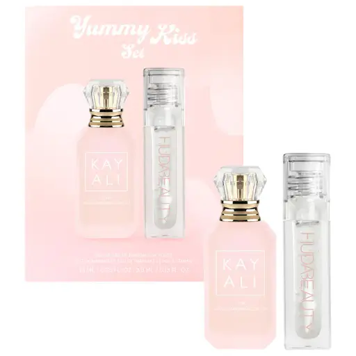 KAYALI 
YUMMY KISS SET - Yum Marshmallow + Faux Filler Gloss Glassy
