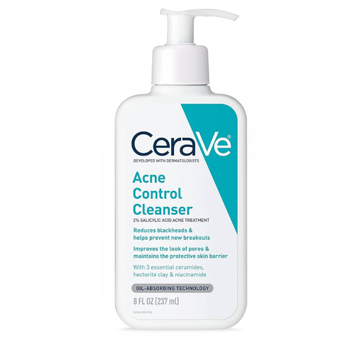 CeraVe Acne Treatment Face Wash, Salicylic Acid Cleanser 