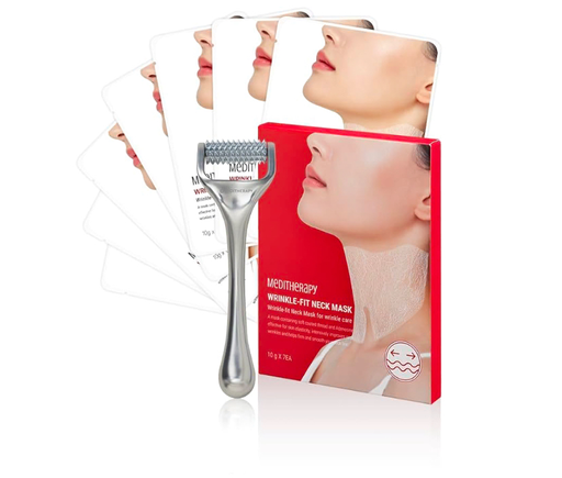 Meditherapy Wrinkle-fit Neck Mask 7EA + Boosting Roller