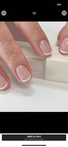 24pcs Girly Pink Sweet Short Wear Nails Pure White French False Nails Suitable For Women With 1 Jelly Glue And 1 Nail File