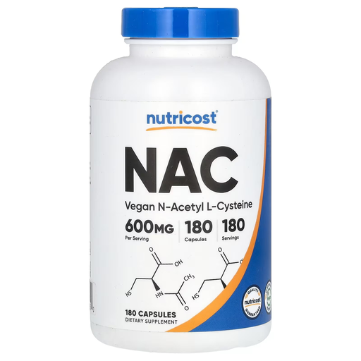Nutricost NAC Vegan N-Acetyl L-Cysteine, 600 mg