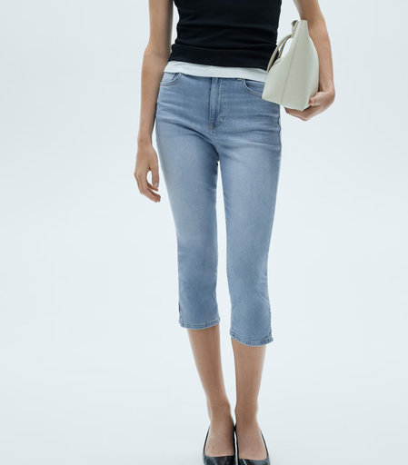 Mango Side opening capri jeans