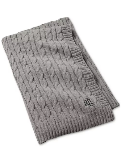Lauren Ralph Lauren Jamie Cable-Knit Throw, 50" x 60"