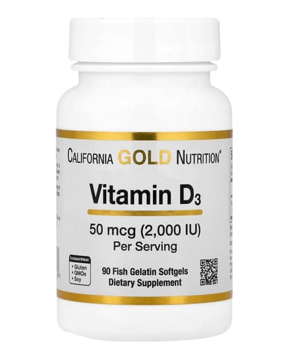 Vitamin D3, 50 mcg (2,000 lU), 90 Fish Gelatin Softgels
