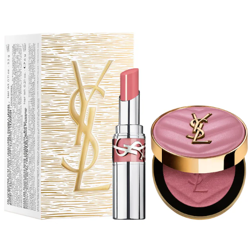YVES Iconic Pink Make Me Blush & Loveshine Lip Oil Stick Set