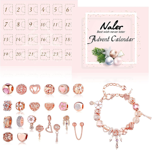 Naler Christmas Jewelry Advent Calendar 2025 Christmas Countdown Calendar Jewelry Kit for Women