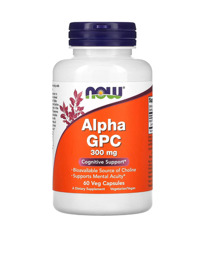 NOW Foods Alpha GPC, 300 mg, 60 Veg Capsules