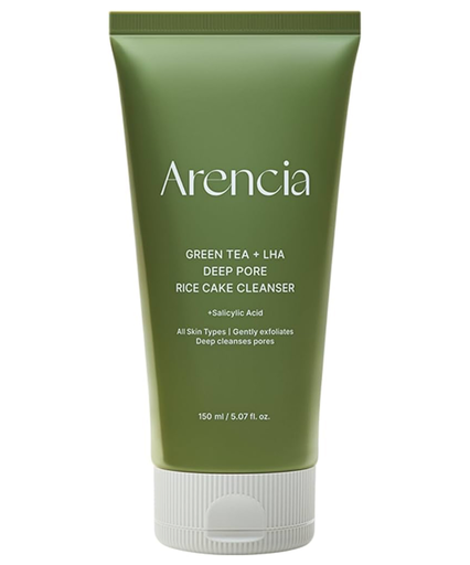 ARENCIA Salicylic Acid, Green Tea + LHA Deep Pore Rice Cake Cleanser