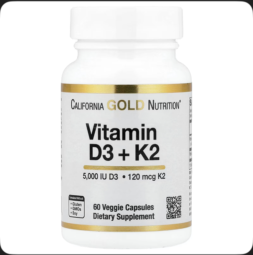 California Gold Nutrition Vitamin D3 + K2 as MK-7