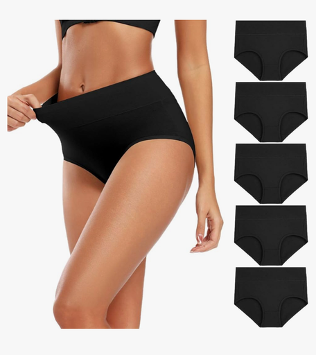 Molasus Women's Cotton Underwear High Waisted Full Coverage Ladies Panties