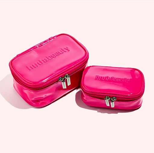 Huda beauty pink makeup bag set 